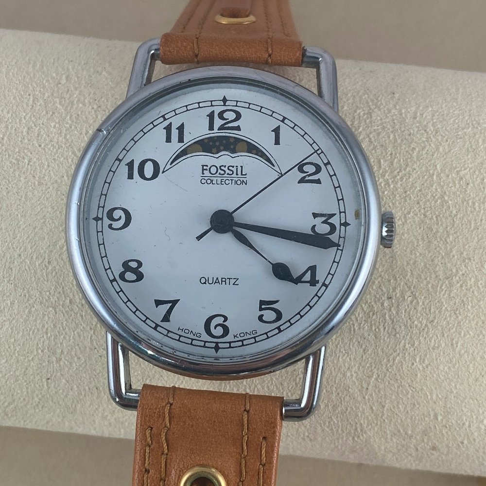 Vintage 1980’s Colossal Fossil Collection Moon Phase Watch Fashion in Time